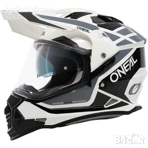 ТОП ЦЕНА Ендуро мото каска ONEAL SIERRA 2 R white/gray, очила M 57-58