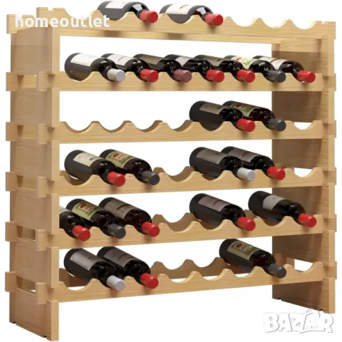 ПРОМОЦИЯ Стойка за вино от естествена дървесина ( 48 бутилки ) 10BFLCBY-WS6848M