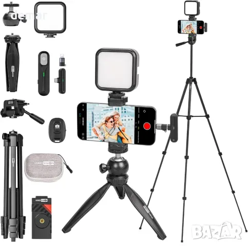 USKEYVISION комплект за Vlogging, безжичен петличен микрофон, 150 см