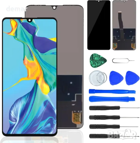 NB+ Display Digitizer Резервен LCD сензорен екран за Huawei P30, черен