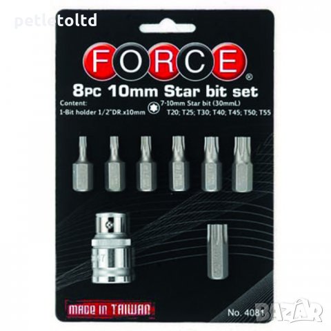 Накрайници торкс FORCE комплект от 8 бр елемента