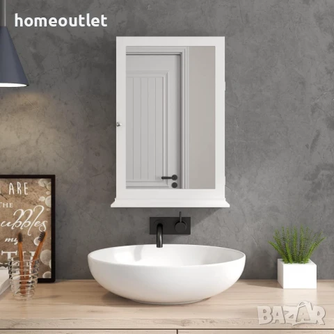 ПРОМОЦИЯ Шкаф за баня със стенен монтаж и вградено огледало 10BHHFMC01WH