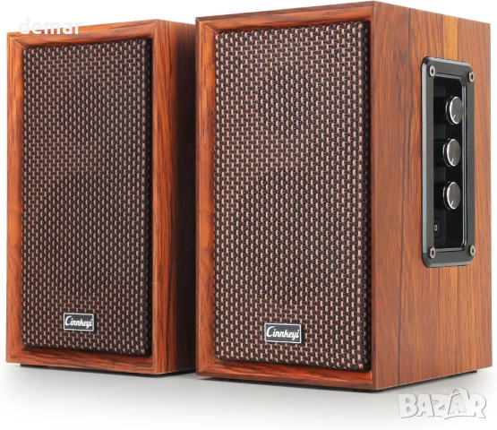 40W Bluetooth дървени компютърни високоговорители 2.0 със силен бас