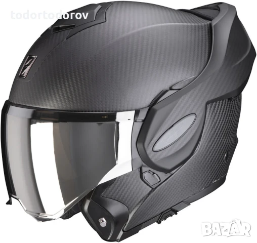Отваряема мото каска SCORPION EXO-TECH EVO CARBOН Matt Black,XL 61-62