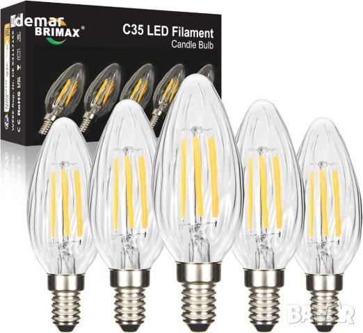 Светодиодни крушки BRIMAX E14 с възможност за димиране 4W, 2700K, 5 броя