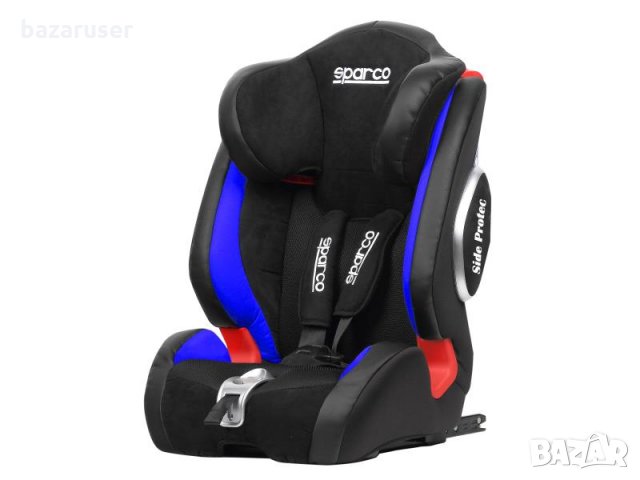 Детска Седалка за Кола SPARCO 9-36 кг ISOFIX, черно-син с Хомологация ECE R44/04
