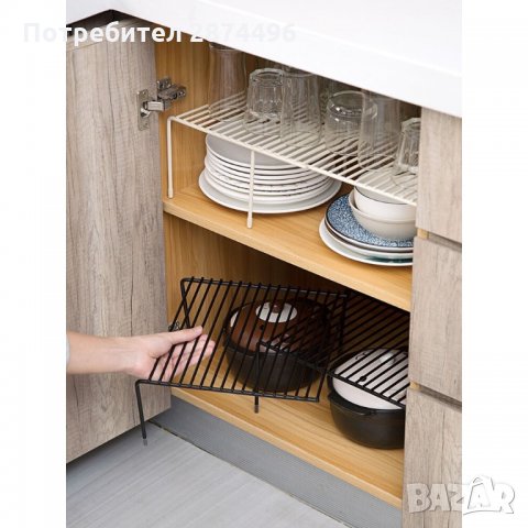 2871 Органайзер рафт за кухненски шкаф, метален, 31 х 26 х 13 см.