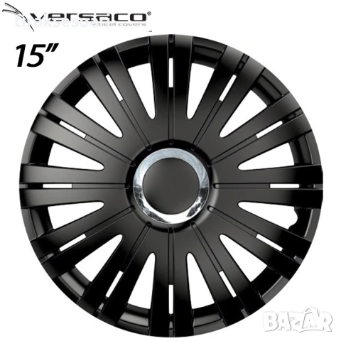 4 Броя Черни Тасове за джанти 15'' Карбон Versaco Active 15 инч