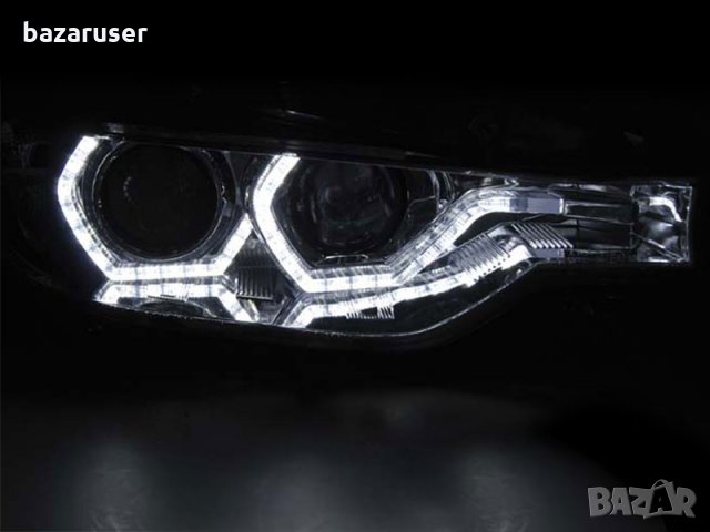 Комплект тунинг ксенонови фарове за BMW серия 3 F30,F31 2011-2015 с хром основа, ляв и десен за моде