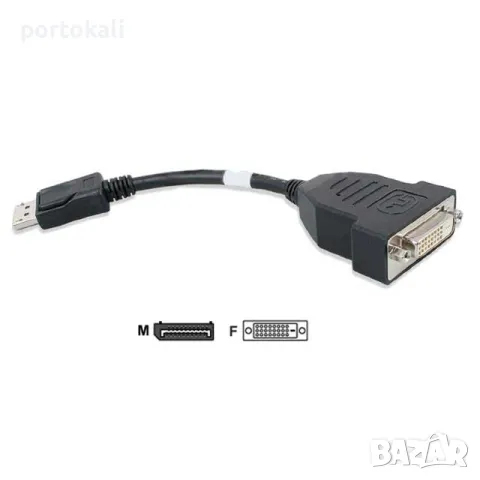 +Гаранция! НОВ! Марков hp DisplayPort to DVI-D преходник преход адаптер