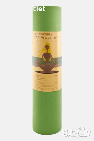 ПРОМОЦИЯ Йога постелка – YOGA MAT 6MM, 183X61CM, зелен цвят