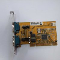 PCI контролер с два COM порта (Powered) + Гаранция, снимка 3 - Кабели и адаптери - 25556775