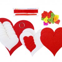 Висяща украса сърца - комплект за шиене от филц, снимка 10 - Други - 23433724