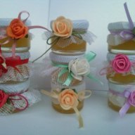  Сватбени подаръчета - декорирано бурканче мед, снимка 6 - Сватбени аксесоари - 10235792