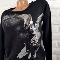 Gina Tricot блуза с орел и капси  , снимка 2 - Блузи с дълъг ръкав и пуловери - 16468002