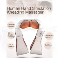 12V/220V 3D Шиацу масажор за врат гръб плешки и рамене с функция затопляне, снимка 5 - Масажори - 24303567