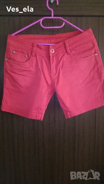 червени дънкови къси панталонки , снимка 1