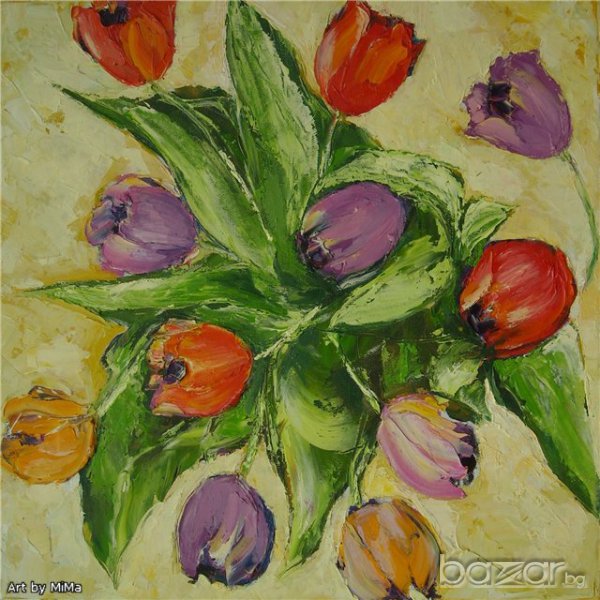 Лалета, цветя, картина, Мима / Art by MiMa, flowers,tulips,tulip, painting , снимка 1