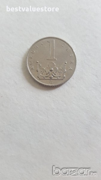 Монета 1 Чешка Крона 1996г. / 1996 1 Czech Koruna KM# 7, снимка 1