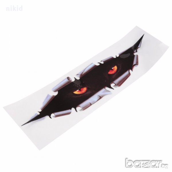 3D стикер лепенка за автомобил кола очи поглед на черна котка , снимка 1