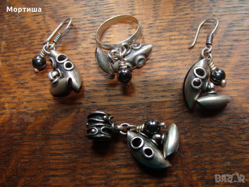  сребърен комплект с хематит разпродажба, снимка 1