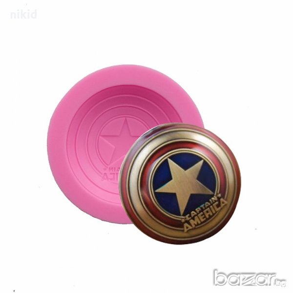 Captain America Капитан Америка лого силиконов молд форма декорация торта фондан шоколад и др., снимка 1