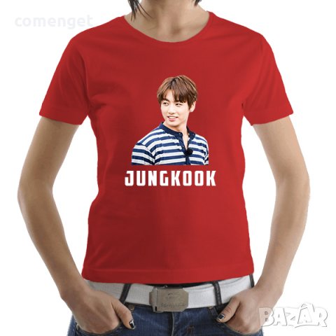ДАМСКИ и ДЕТСКИ тениски BTS JUNGKOOK, V, JIMIN, SUGA, RM. K-POP - 6 МОДЕЛА! Или с твоя идея!, снимка 5 - Тениски - 24901286