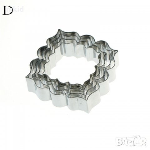 #D 4 бр къдрави квадратни рамки метални форми резци рамка за сладки бисквитки фондан форма резец