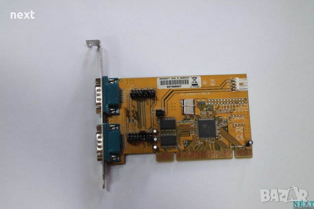 PCI контролер с два COM порта (Powered) + Гаранция, снимка 3 - Кабели и адаптери - 25556775