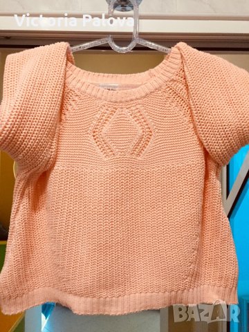 Прекрасна блуза-кроп кайсиев цвят