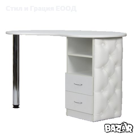 Маса за маникюр Art - бяла/сребриста/бежова/венге, снимка 1