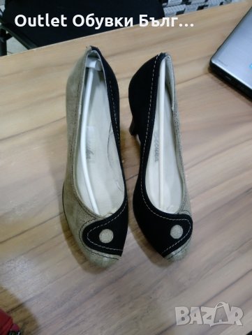 №36 Ест Велур БГ Обувки на Ток, снимка 6 - Дамски обувки на ток - 25485343
