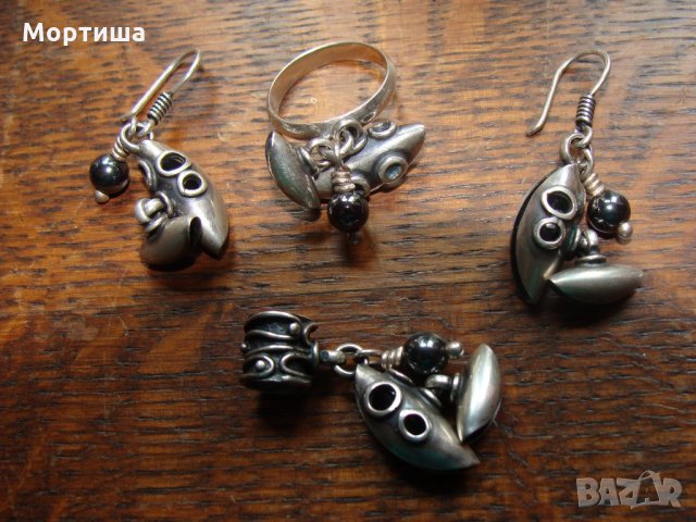  сребърен комплект с хематит разпродажба