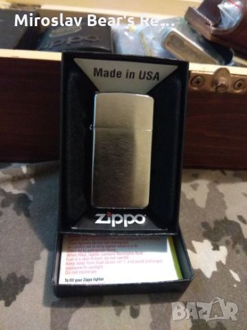 Original G Zippo ® 09 Bruched Chrome Slim , снимка 4 - Други - 22308805