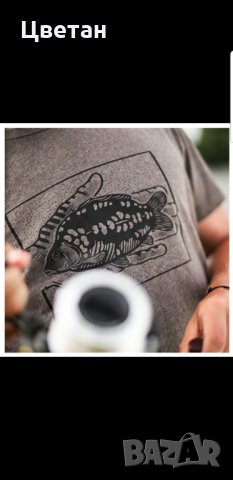 Тениска Korda - brown carp in hand tee, снимка 2 - Екипировка - 24099017