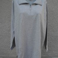 4XL Нова  сива блуза с цип  , снимка 1 - Блузи с дълъг ръкав и пуловери - 23414473