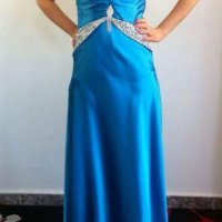 Нова сатенена синя рокля, снимка 1 - Рокли - 20459742