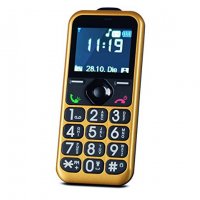 Мобилен телефон за възрастни TV Unser Original 09350 'Deluxe' DS , SOS бутон, Златен, снимка 1 - Други - 25854954