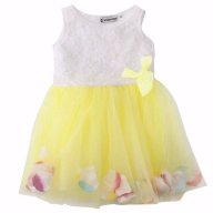 детска рокля перли-листа 10 жълта., снимка 3 - Бебешки рокли - 16999417