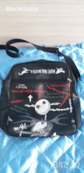 Чанта - черна кожена с дълга дръжка, снимка 1