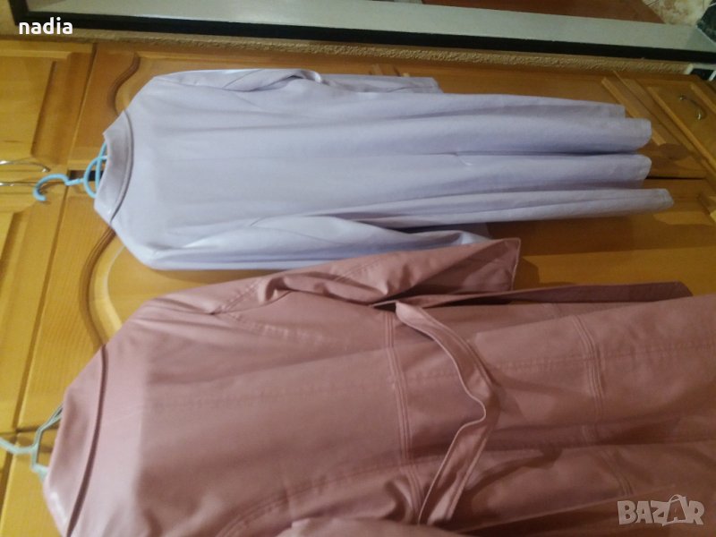 Дълги манта едното е пепел от рози и бледо лилаво, снимка 1