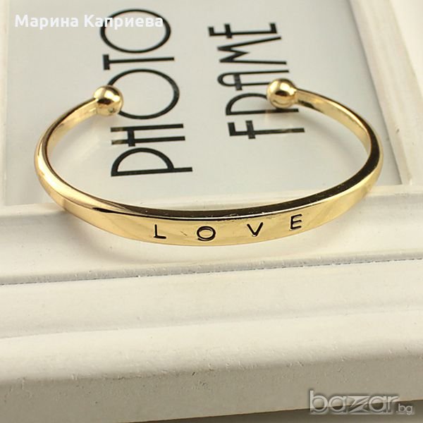 Гривна "Love" - златиста /В-08/, снимка 1