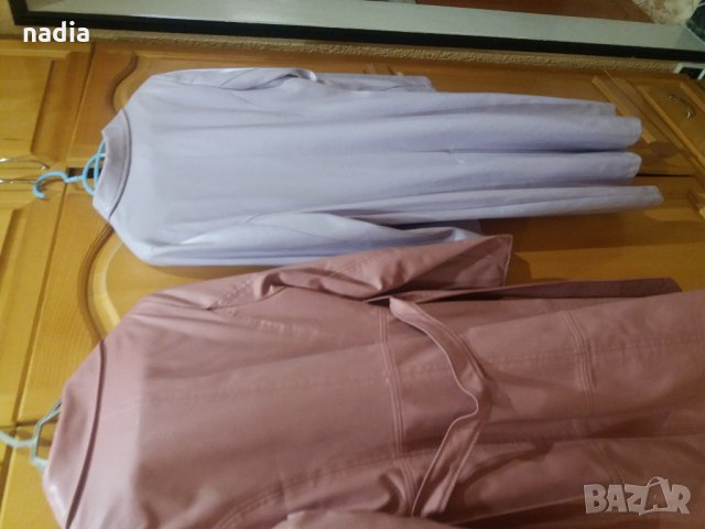 Дълги манта едното е пепел от рози и бледо лилаво