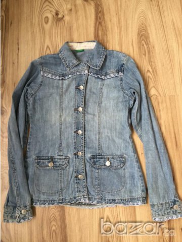 Детско дънково яке BENETTON оригинално, размер XL/12, снимка 7 - Детски якета и елеци - 11118445