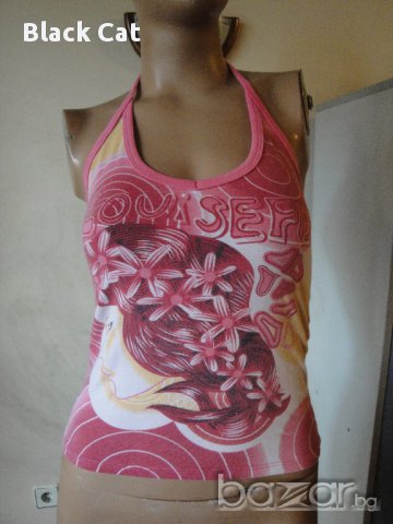 Ефектен розов дамски топ / потник, с гол гръб, дамска блуза / тениска без ръкави,ръкав,дамско бюстие, снимка 3 - Потници - 9015805