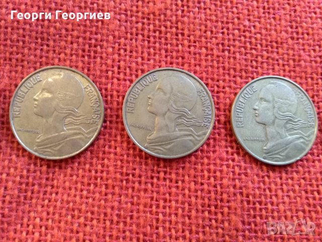 Френски  монети, 7 броя, емисии от 1992г. до 1976г., много запазени, снимка 10 - Нумизматика и бонистика - 23356475