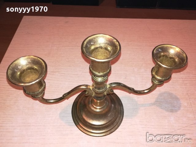 старинен свещник-антика-24х18х11см-внос швеицария, снимка 13 - Антикварни и старинни предмети - 20247202