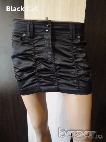 Terranova (Теранова) – нова ефектна маркова черна "набрана" / "намачкана" дамска пола, снимка 9 - Поли - 15181398