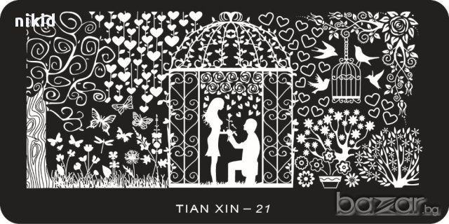 влюбени среща плочка / щампа шаблон за печат на нокти - Нова TIAN XIN - 21