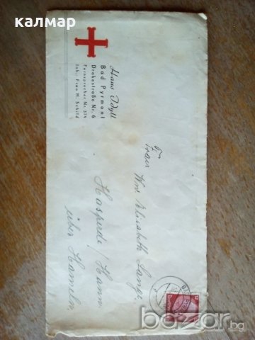 стар пътувал плик с пощенска марка